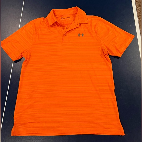 Under Armour Polo Shirts One is Heather Grey & One is Orange - Picture 2 of 13